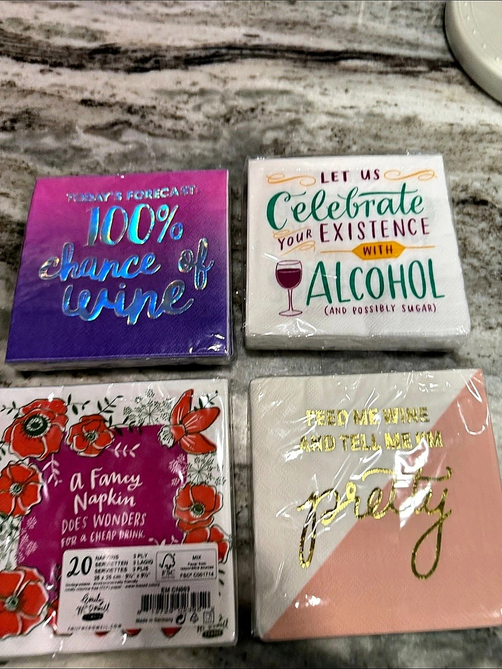 Decorative Paper Napkin assorted wine